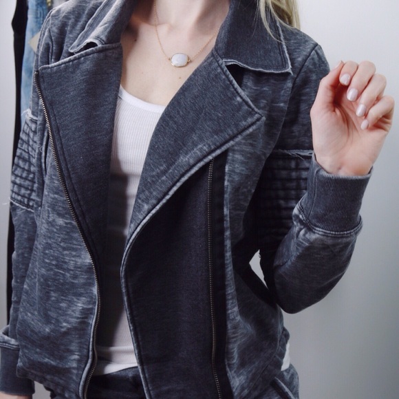 Raw Edge Moto Sweatshirt Jacket *LAST! - Picture 2 of 4