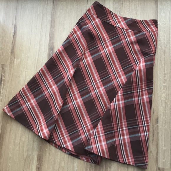 H&M Raspberry Plaid Skirt
