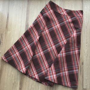 H&M Raspberry Plaid Skirt