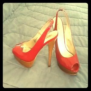 PEEP TOE DARK RED HIGH HEEL!