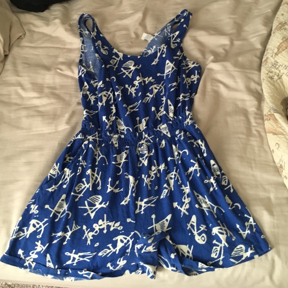 Blue Romper with open back