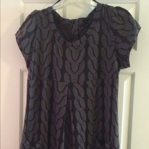 Dress, short sleeve, Sz 18W, grey and black