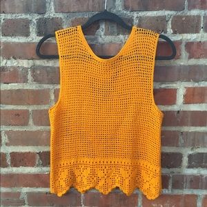 Gold crochet vintage top