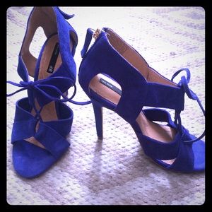 Blue Suede High Heels