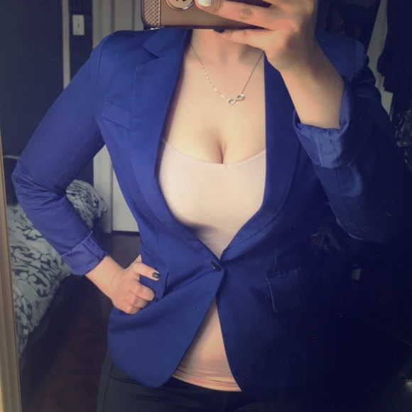 Royal blue structured blazer