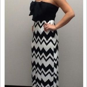 Chevron black and white maxi dress