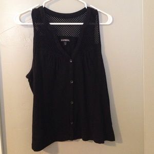 Black Express button up tank