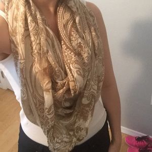 Tan paisley infinity scarf