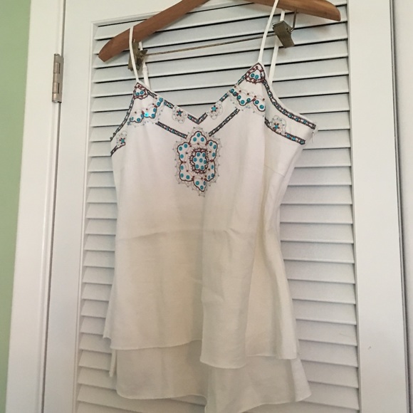 Beautiful white sequined tank top