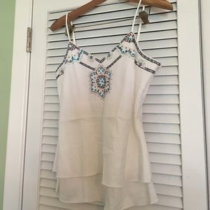 Beautiful white sequined tank top