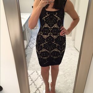 Black and cream body con dress