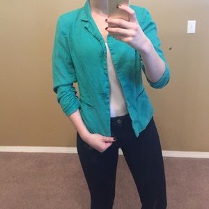 Kelly green linen blazer