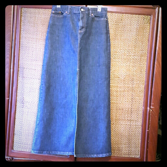 Blue jean maxi skirt