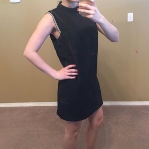 Black mock neck shift dress