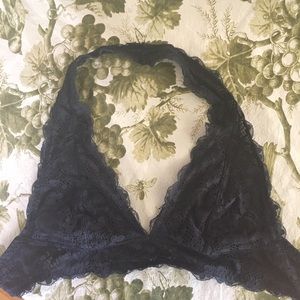 🚫SOLD🚫FREE PEOPLE BLACK LACE HALTER BRALETTE