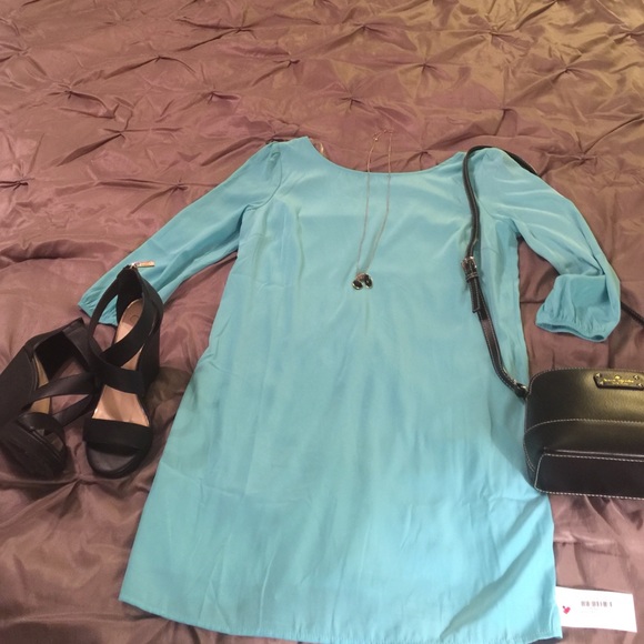 Sky Blue Shift Dress with Full Back Zipper, NWT
