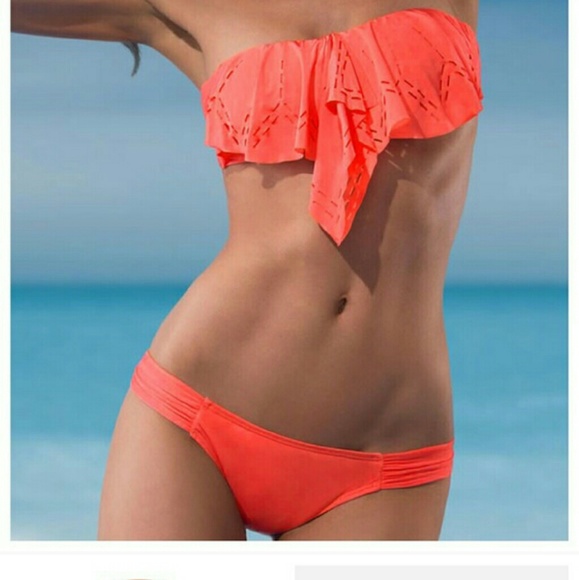 Other - Orange ruffle bikini set size large