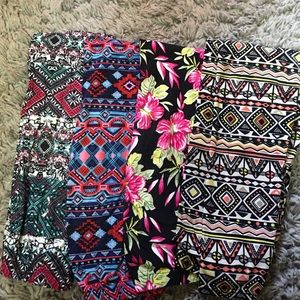 Hot Kiss Patterned leggings set of 4