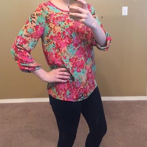 Floral tunic style blouse