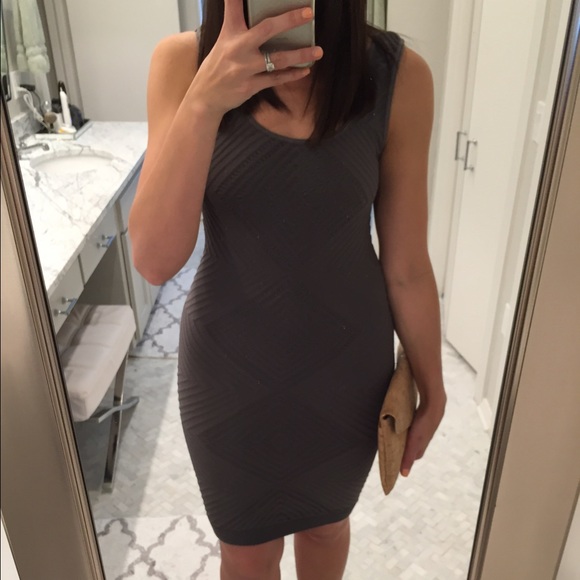 BCBG generation dark gray body con dress