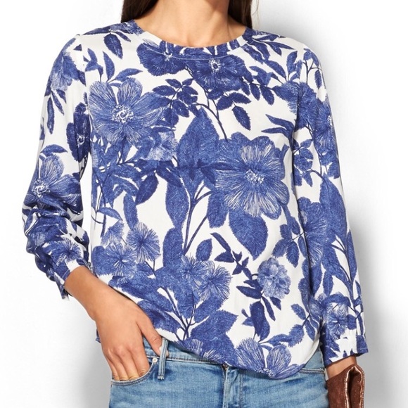 Porridge Sketched Floral Popover/ Blouse - Picture 4 of 4