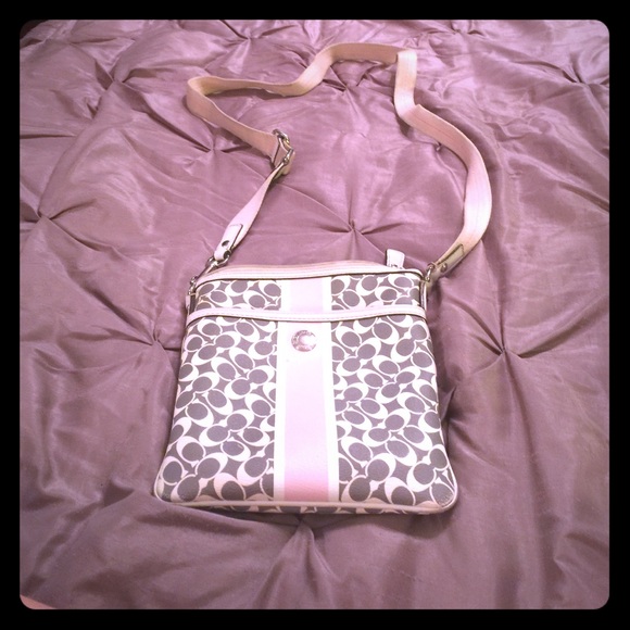 Pink and Gray Coach Crossbody