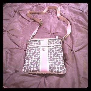 Pink and Gray Coach Crossbody