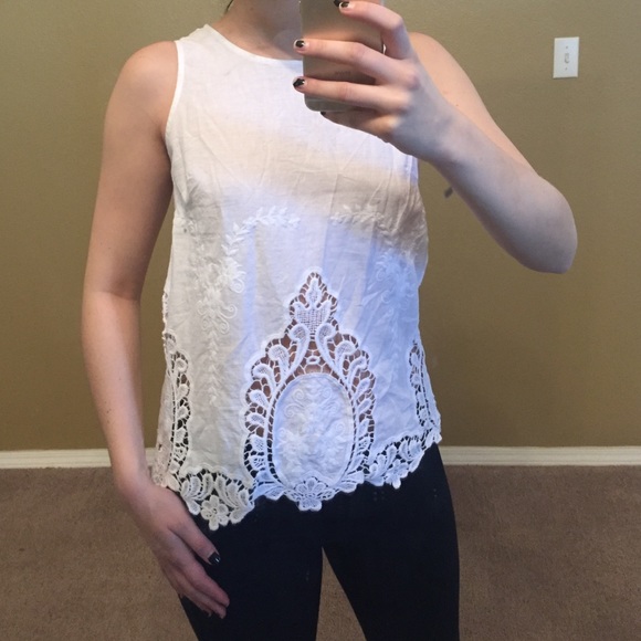 Cynthia Rowley eyelet lace tank