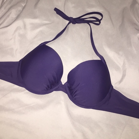 Navy Push up Swim Top