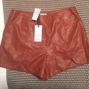 Loveriche high waisted pleather shorts