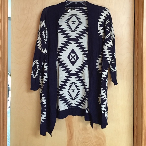 Aztec Cardigan from boutique! Navy blue and cream!