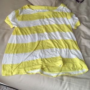 American Eagle yellow and white top