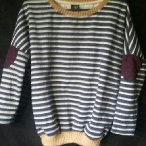 Striped Sweatshirt--elbow pads & pockets