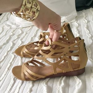 Nicole Ackard Yellow Leather Gladiator Sandal