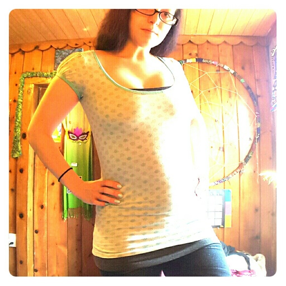 Light teal apple printed t-shirt barely worn