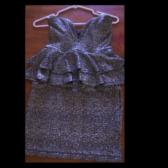 Gold peplum dress
