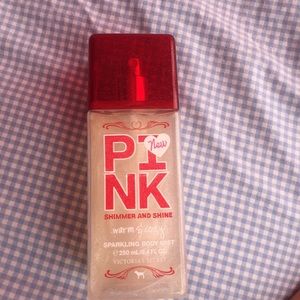 Pink shimmer and shine body mist