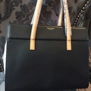 Issac Mizahahi black, cream bag