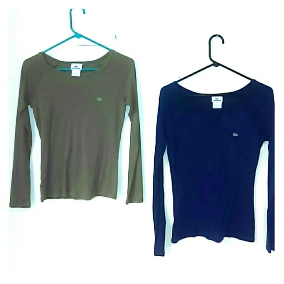 2 Lacoste size 36 long sleeve shirts
