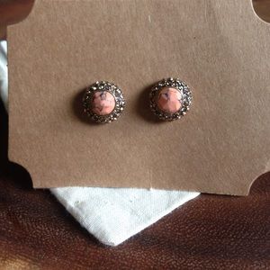 Retro Pavé Stud Earrings