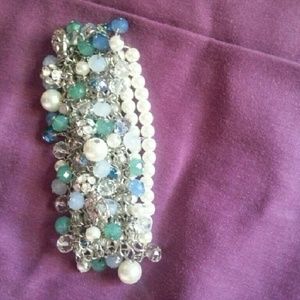 Turquoise and white bracelet