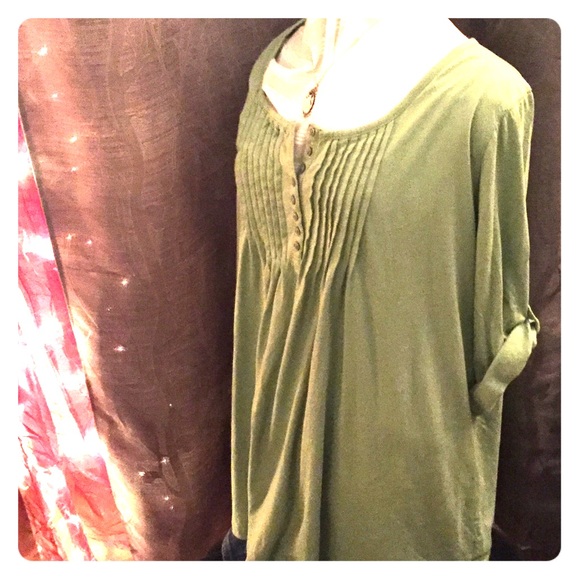 Plus Size 1x Light Green Tunic Woman Within