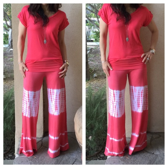 Gorgeous Coral tie dye pants - Picture 2 of 4