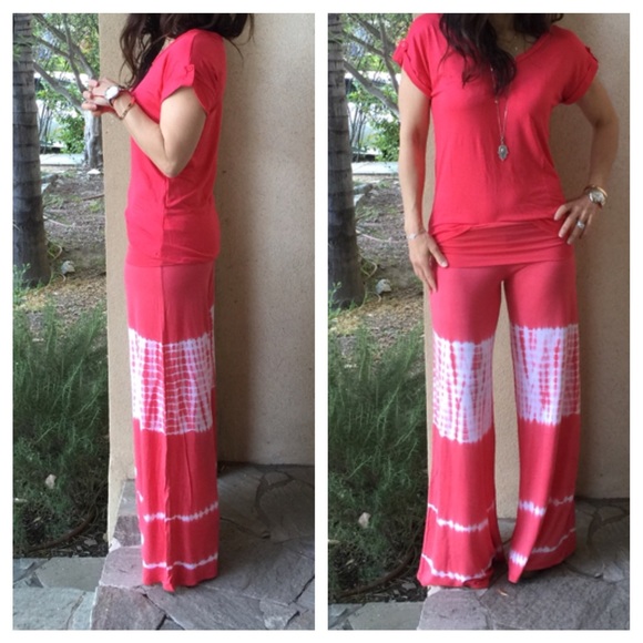 Gorgeous Coral tie dye pants - Picture 3 of 4