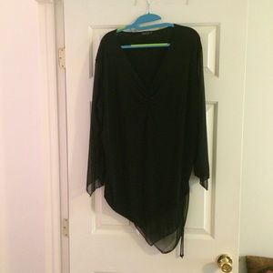 Shirt, sheer, lined, sz 3X, black