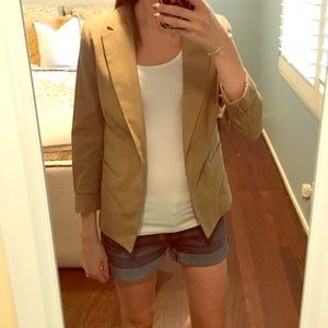Dark khaki/tan Blazer made of cotton and spandex