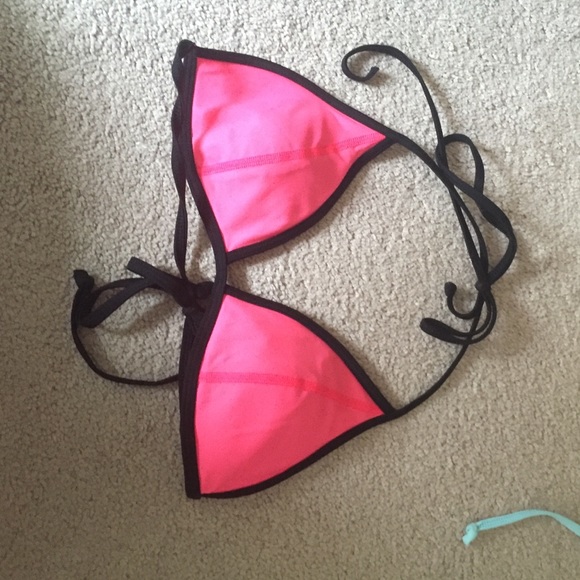 PINK triangle string bikini top