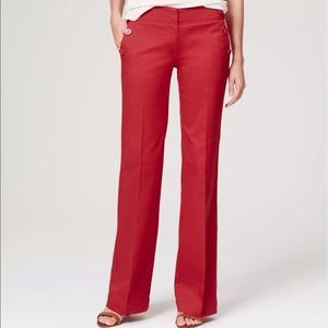 Ann Taylor Loft Cotton Red Sailor Pants Marisa Fit