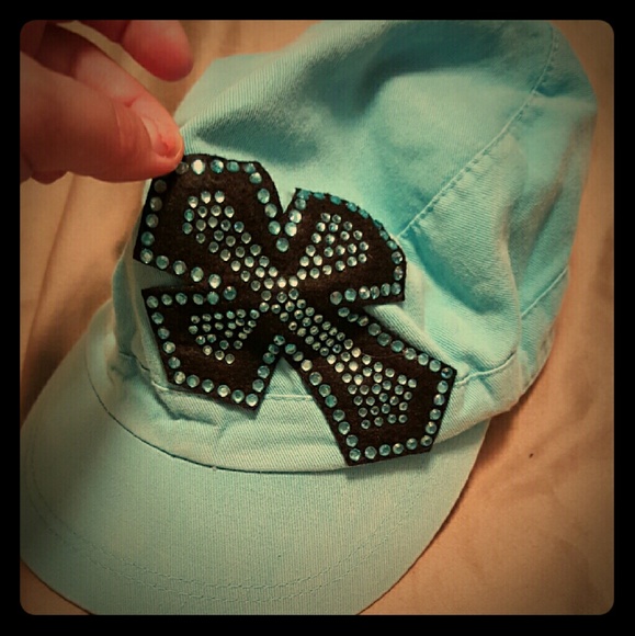 Turquoise black cross hat