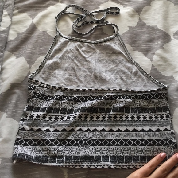 SOLD AERO Tribal Print Halter Crop Top - Picture 3 of 3